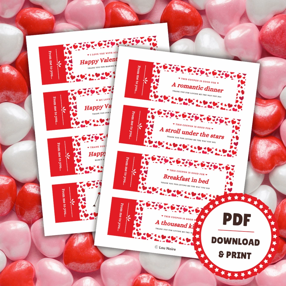 Love Coupons for Valentine's Day - Lou Noire - Coupon Book