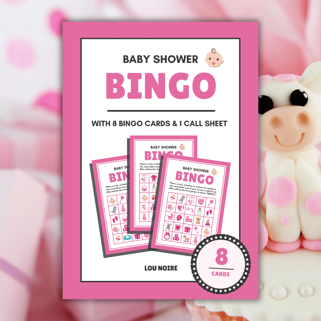 Baby Shower Bingo - Pink - Lou Noire - Cover