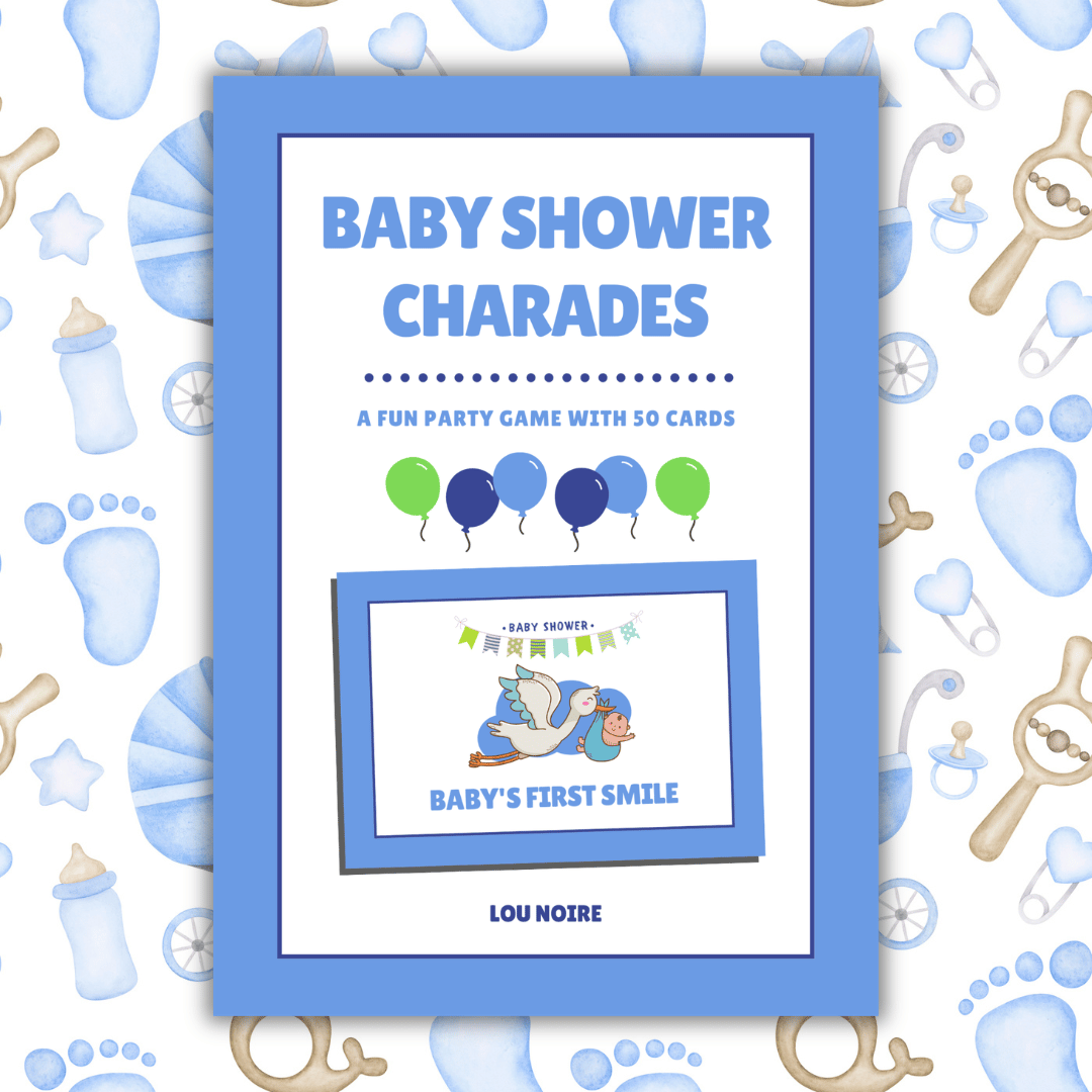 Baby Shower Charades - Blue - Lou Noire - Cover
