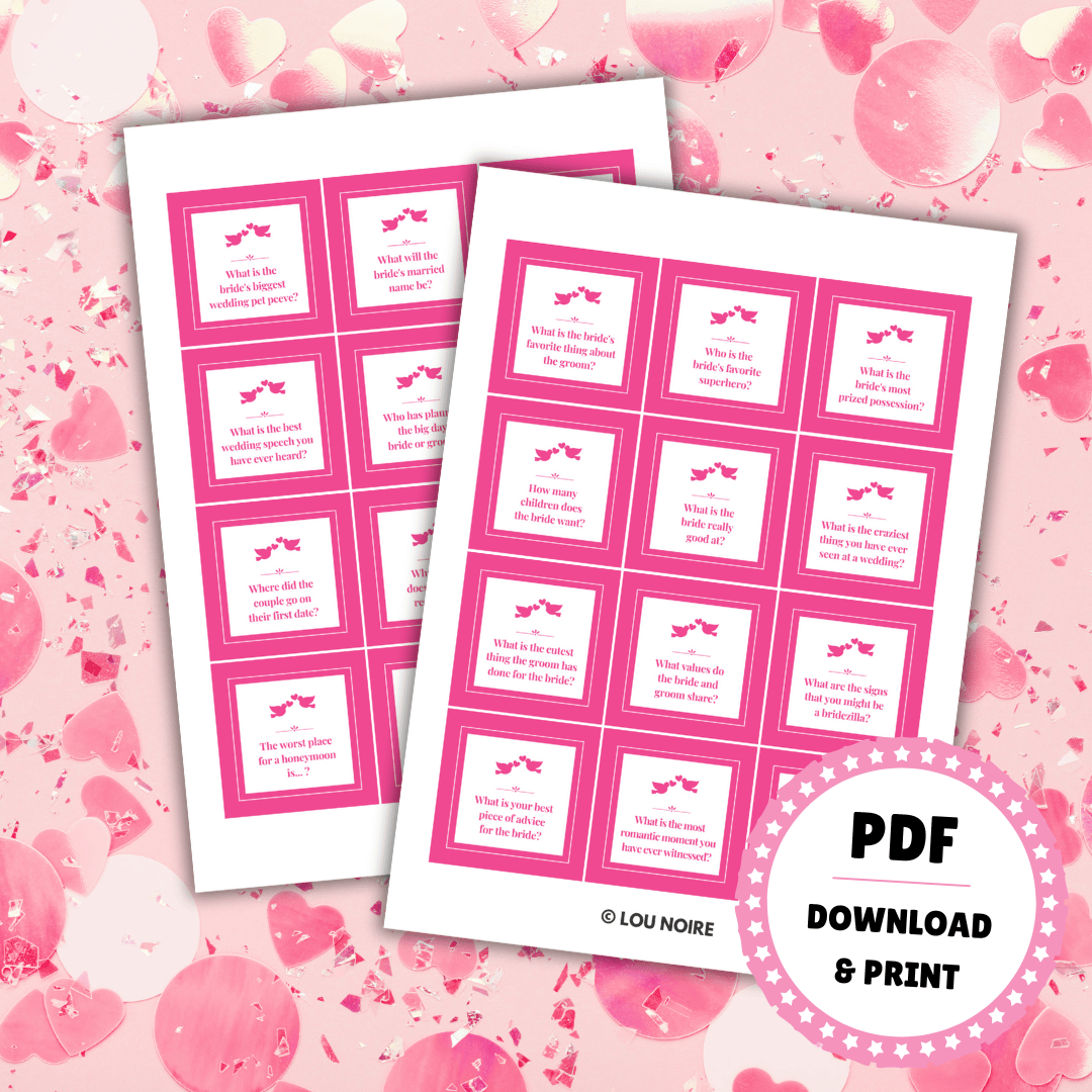 Lou Noire - How Well Do You Know The Bride - Bachelorette Party Fun