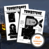 DIY Halloween Decorations - Cemetery - Lou Noire - Template for tombstone