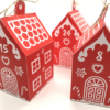Advent Calendar With 25 Red Paper Houses - Lou Noire - Christmas Crafting