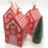 Advent Calendar With 25 Red Paper Houses - Lou Noire - DIY House Template