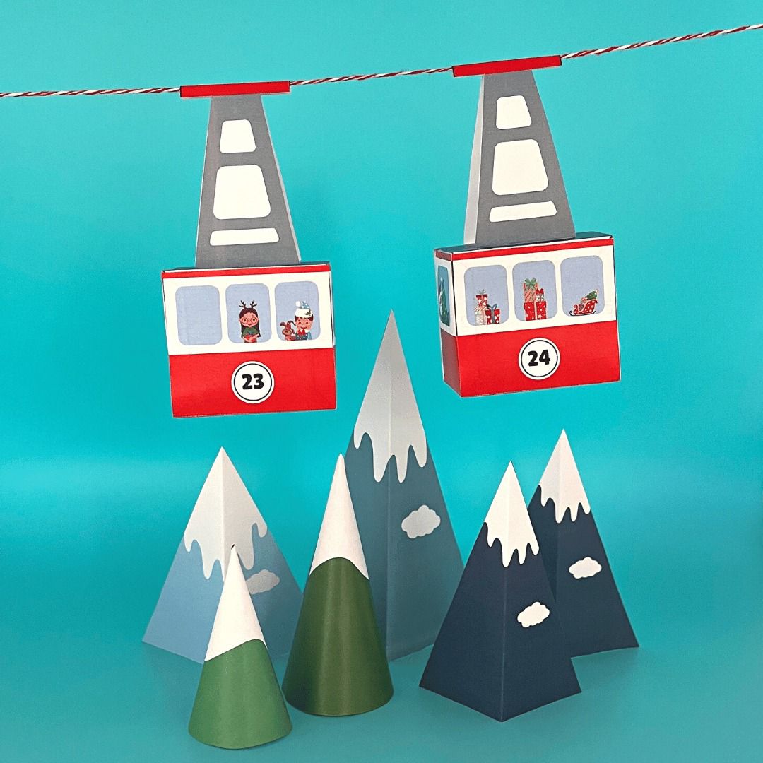 DIY Paper Advent Calendar - Cable Car - Lou Noire - Teleferico