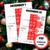 Templates - Advent Calendar With 25 Red Paper Houses - Lou Noire