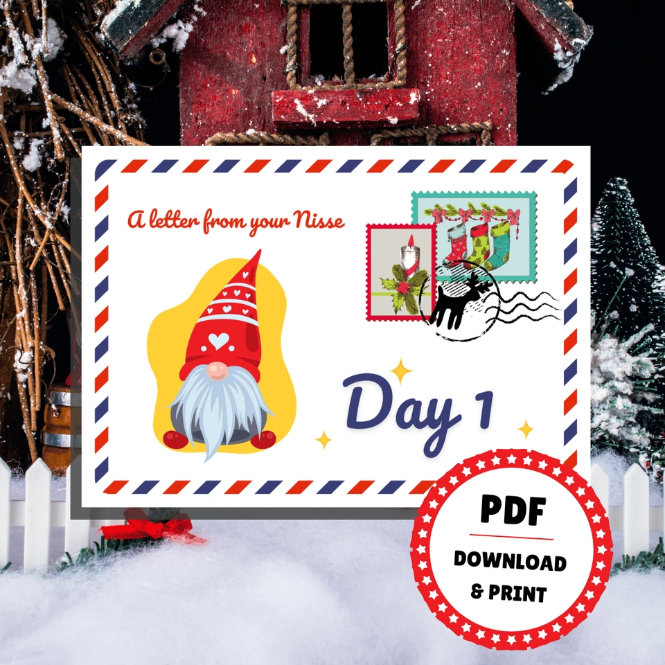 25 Nisse Letters for the Gnome Door - Lou Noire - Envelope